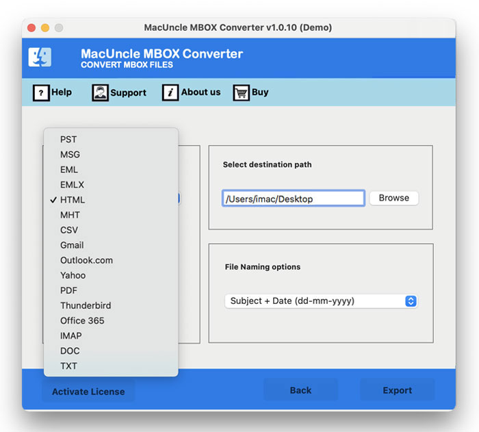 Select Thunderbird from Select Saving Option