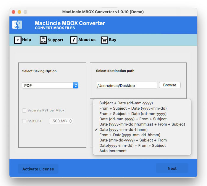 choose a file naming pattern