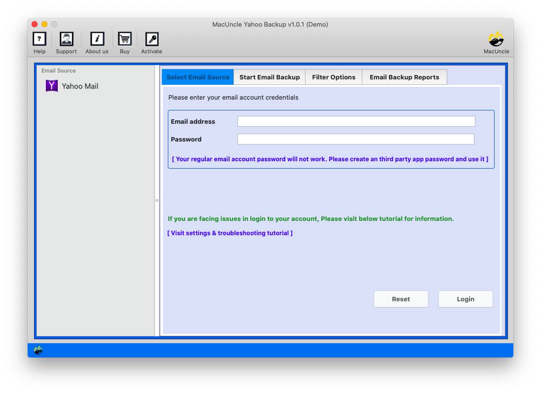 Use the tool to Transfer Yahoo Mail Folders to Mac